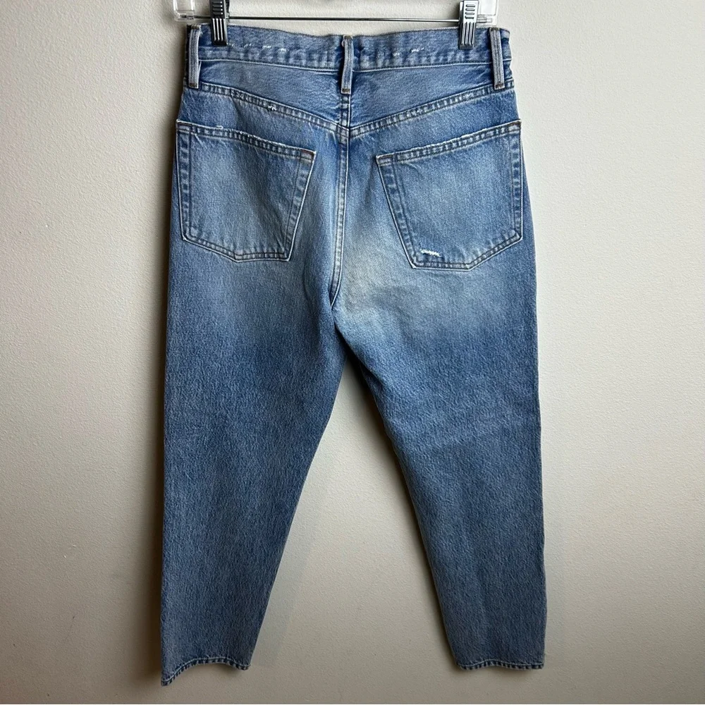 FRAME Le Original Cropped distressed high-rise straight leg jeans size: 27 - Picture 9 of 12